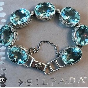 Silpada Sterling Silver and Auqua Blue Lagoon Bracelet